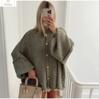 Womens Loose Fit Casual Cardigan Sweater