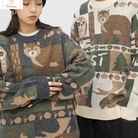 Cartoon Shark Print Oversized Sweater