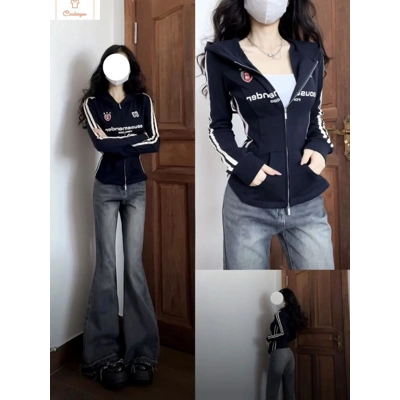 American Vintage Contrast Color Zip-up Hoodie American Vintage Contrast Color Zip-up Hoodie