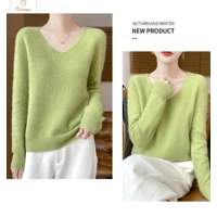 Merino Wool V-Neck Pullover Sweater
