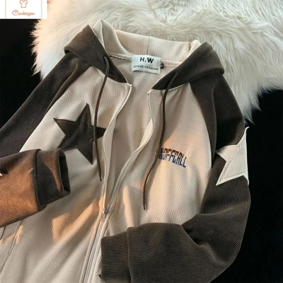 Y2K Star Patch Hooded Sweatshirt