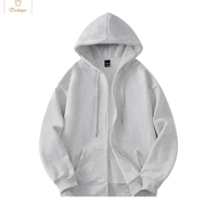 Unisex Solid Hooded Sweatshirt Jacket