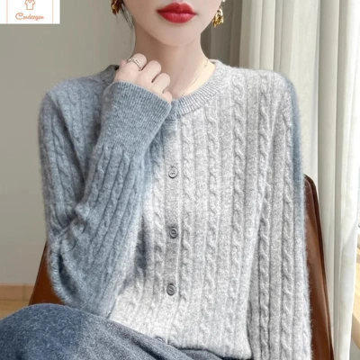Womens Long Sleeve Knitted Cardigan Sweater