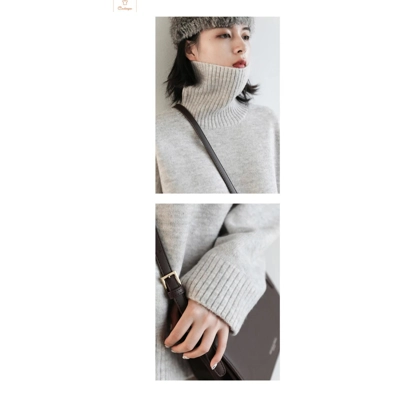 Loose Turtleneck Knit Sweater for Women