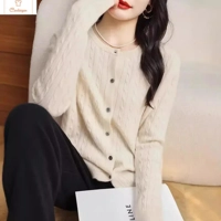 Womens Long Sleeve Knitted Cardigan Sweater