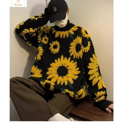 Sunflower Flock Hip Hop Trendy Couple Sweater