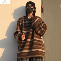 Striped Oversized Knit Sweater for Women