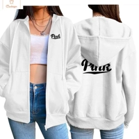 Womens Hooded Zipper Cardigan Sweatshirt