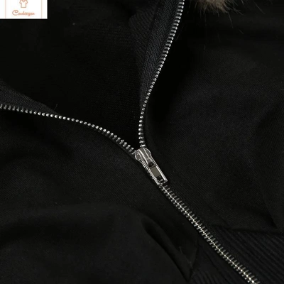 Slimming Hooded Zippered Winter Jacket