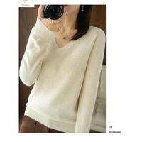 Cashmere V-neck Lace Pullover Sweater