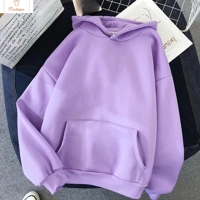 Womens Solid Color Hooded Sweatshirt