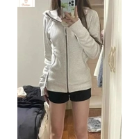Cropped Grey Zip-Up Hoodie for Women