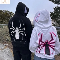 Full Zip Spider Graphic Hoodie for All
