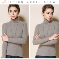 Elegant Black Turtleneck Knit Sweater