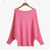 Bateau Neck Dolman Sleeve Knitted Sweater
