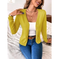 Long Sleeve V Neck Button Cardigan