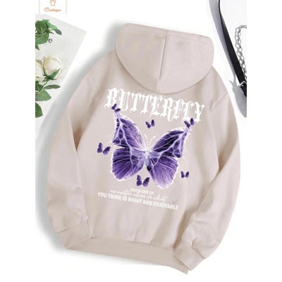Beautiful Purple Butterfly Casual Hoodie Beautiful Purple Butterfly Casual Hoodie
