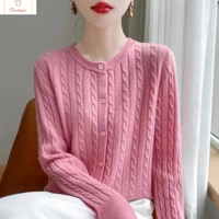 Womens Long Sleeve Knitted Cardigan Sweater