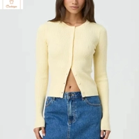 Autumn Winter Ribbed Slim Cardigan