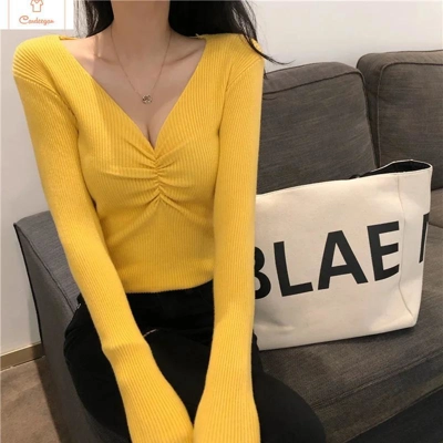 Chic Autumn V Neck Knitted Sweater
