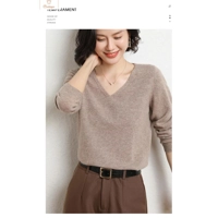 Cashmere V-neck Pullover Sweater for Women