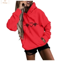 Cardeegan Y2K Heartbeat Print Womens Hoodie
