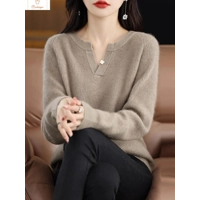 Mink Cashmere V-neck Pullover Sweater