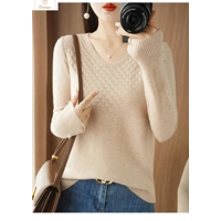 Women’s V-Neck Cashmere Blend Knit Sweater