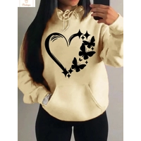 Love and Butterfly Pattern Hip Hop Hoodie