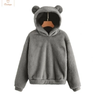 Cute Plush Rabbit Ear Hoodie for Women