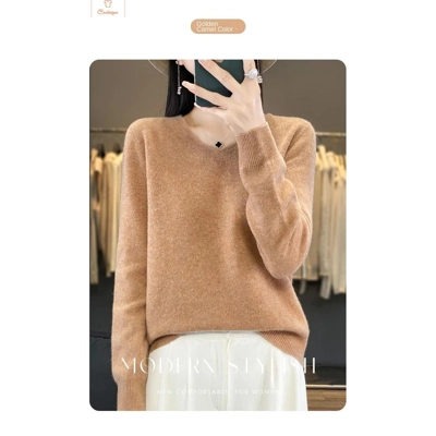 Womens V-neck Long Sleeve Fashion Sweater