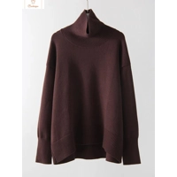 Cardeegan Womens Burgundy Turtleneck Sweater