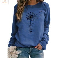 Womens Faith Letter Print Hoodie