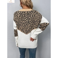 Leopard Print V Neck Sweater