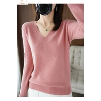 Cashmere V-neck Lace Pullover Sweater