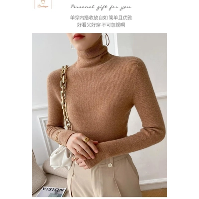 Brown Cashmere Turtleneck Knit Sweater Brown Cashmere Turtleneck Knit Sweater