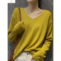 Womens V-Neck Knit Sweater Pullover
