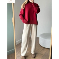 Cardeegan Womens Burgundy Turtleneck Sweater