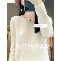 Womens V-neck Long Sleeve Fashion Sweater