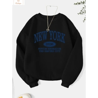Casual Letter Print Hooded Sweatshirt