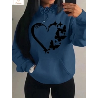Love and Butterfly Pattern Hip Hop Hoodie