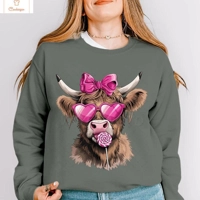 Highland Cow Print Oversized Fashion Hoodie