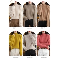 Womens Merino Wool Half Polo Sweater