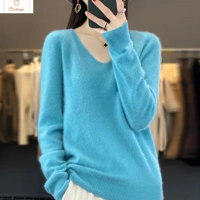 Merino Wool Cashmere V Neck Sweater