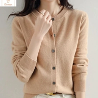 Cashmere Womens O-Neck Cardigan Sweater