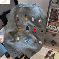 Hip Hop Embroidered Couples Pullover Sweater