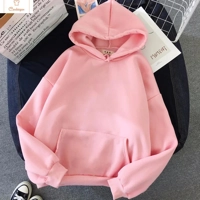 Womens Solid Color Hooded Sweatshirt