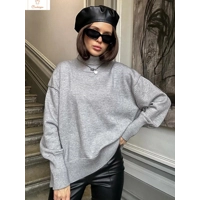 Winter Oversized Turtleneck Coffee Sweater