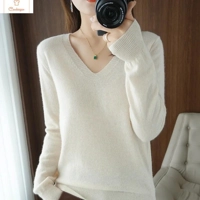Cashmere V-neck Lace Pullover Sweater