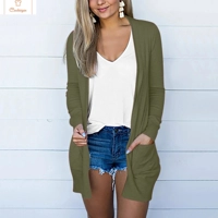Casual Long Sleeve Pocket Cardigan for Women
